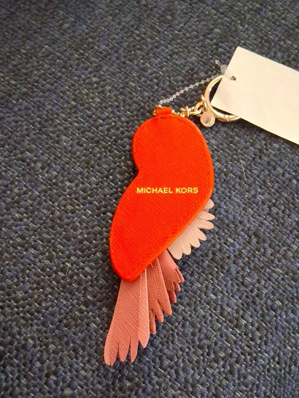 Michael Kors Red And Pink Parrot Key Fob  Bag Charm
